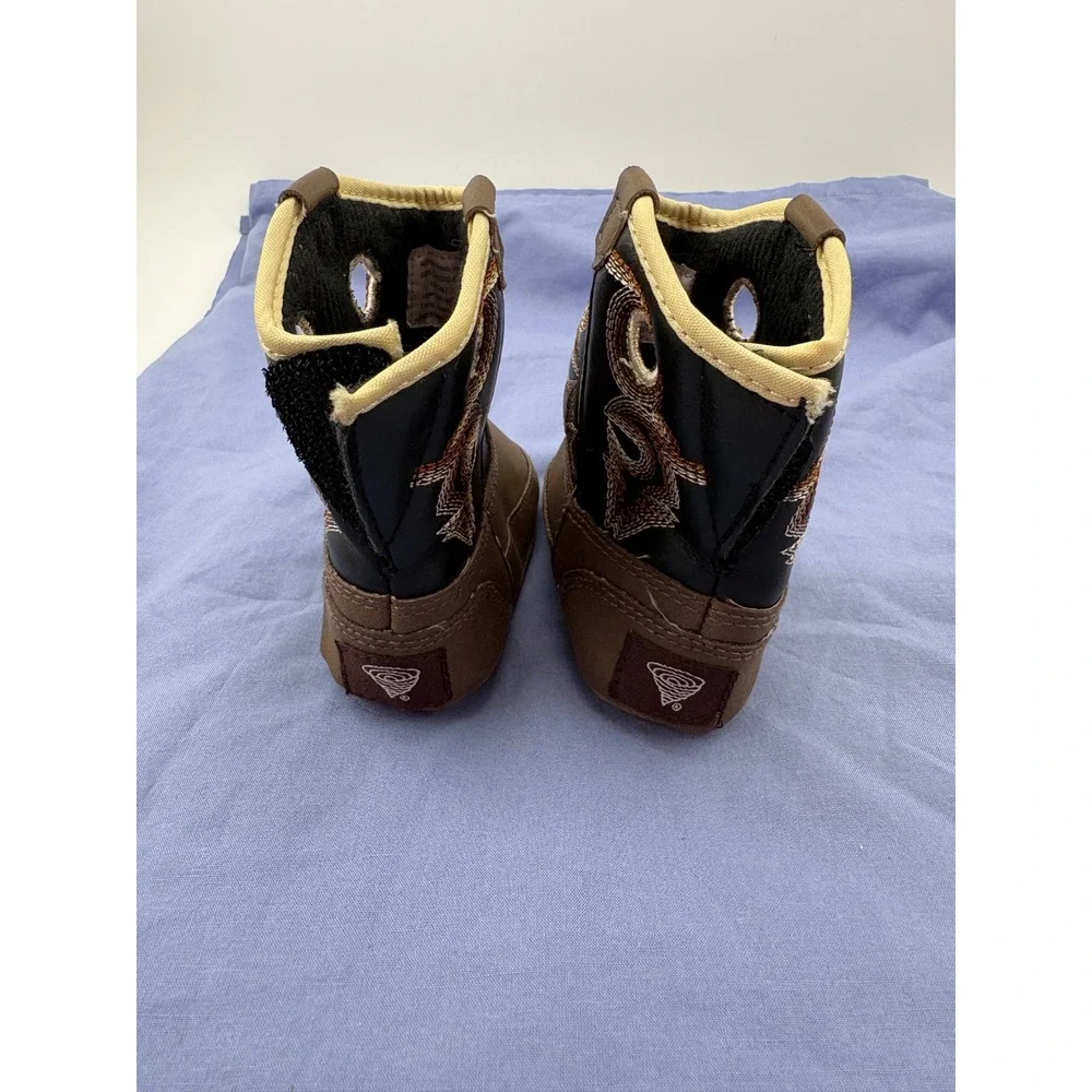 M&F Western Twister Trace Baby Bucker Infant Cowboy Boots Brown Black Size 2